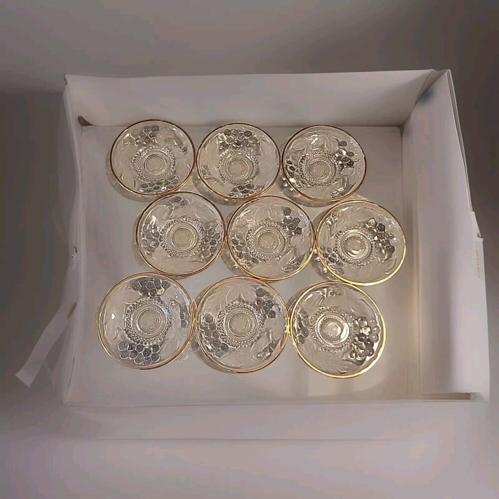 Frosted Tea Plates SOGA Japan Small 5" Dishes Floral Serving Candy - 9 Plates